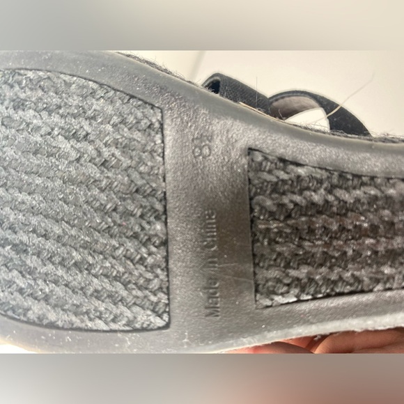 LAUREN RALPH LAUREN NWOT or Box Kelcie Chambray Fabric Sandal Wedges - Picture 4 of 7